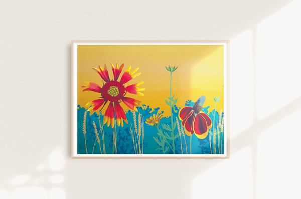 Blooms on Greenwood Mural Print