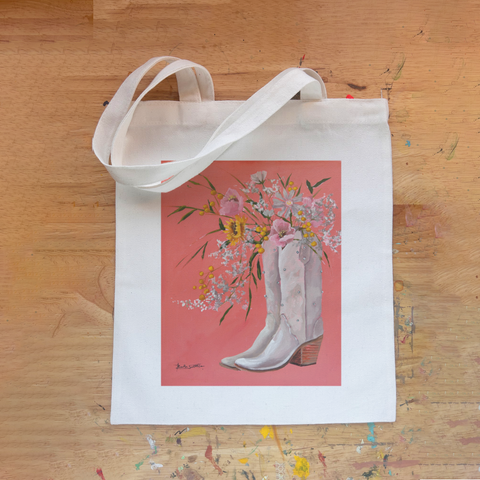 Boot Scootin Vintage Print Tote Bag