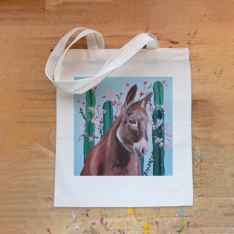 Burro Vintage Print Tote Bag