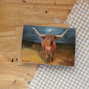 Moonlit Bull Greeting Card