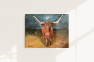 Moonlit Bull Canvas Print