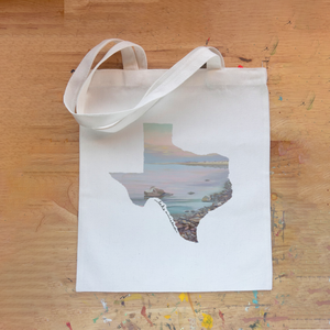 Opalescent Lake Amistad Vintage Print Tote Bag