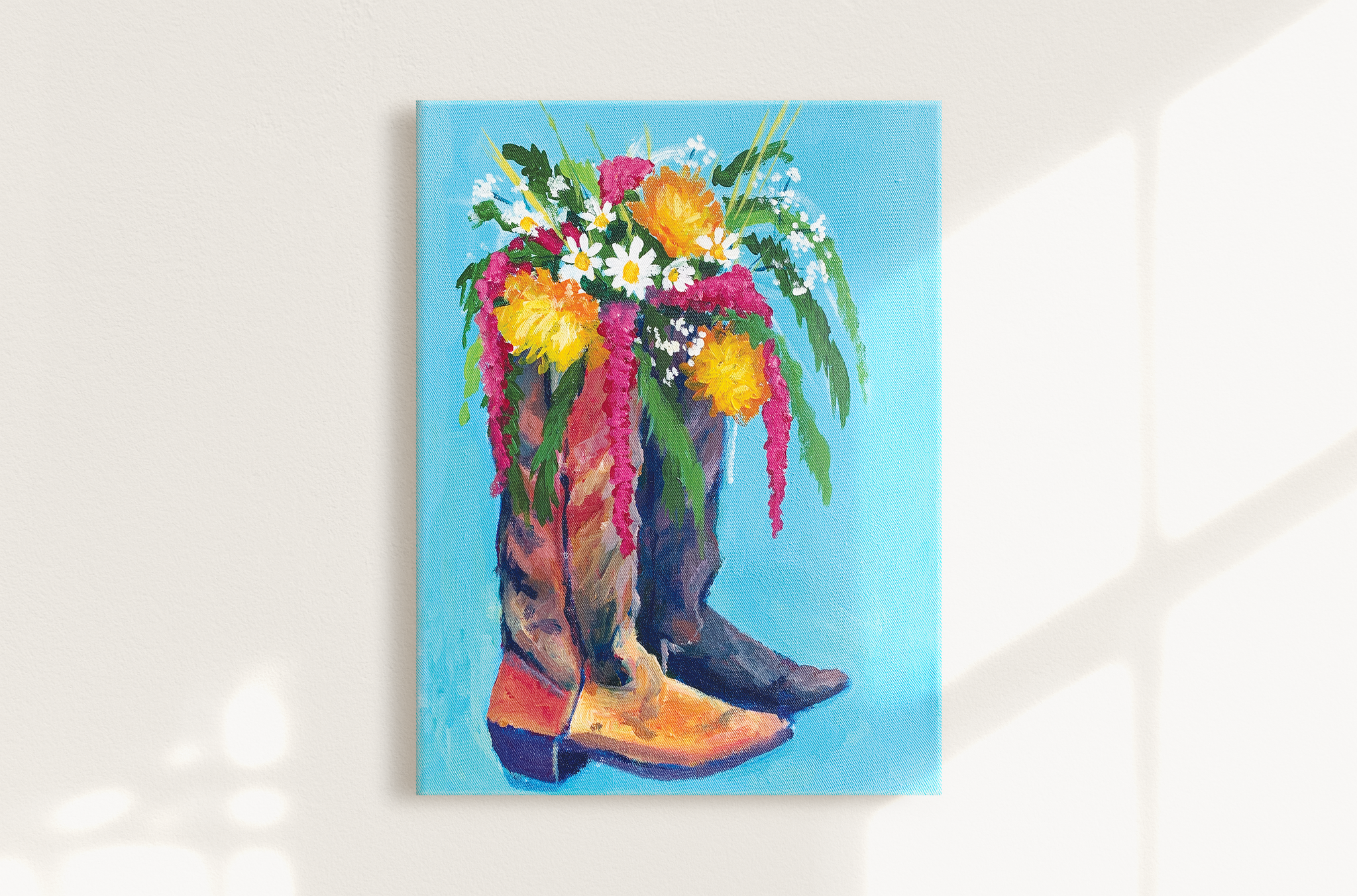 These Boots Were Made For Flowers Canvas Print