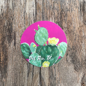 Magenta Cactus Vinyl Sticker