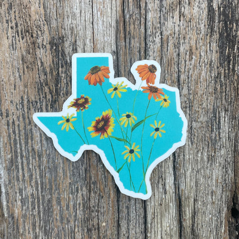 Texas Flowers Vinyl Sticker